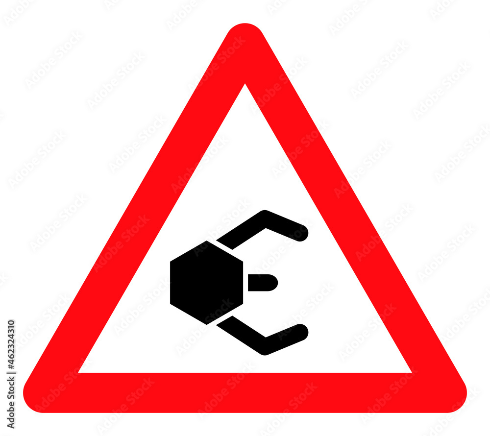 Nanobot warning vector illustration. A flat illustration design used for nanobot warning icon, on a white background. Nanobot warning vector illustration. A flat illustration design used for nanobot warning icon, on a white background.