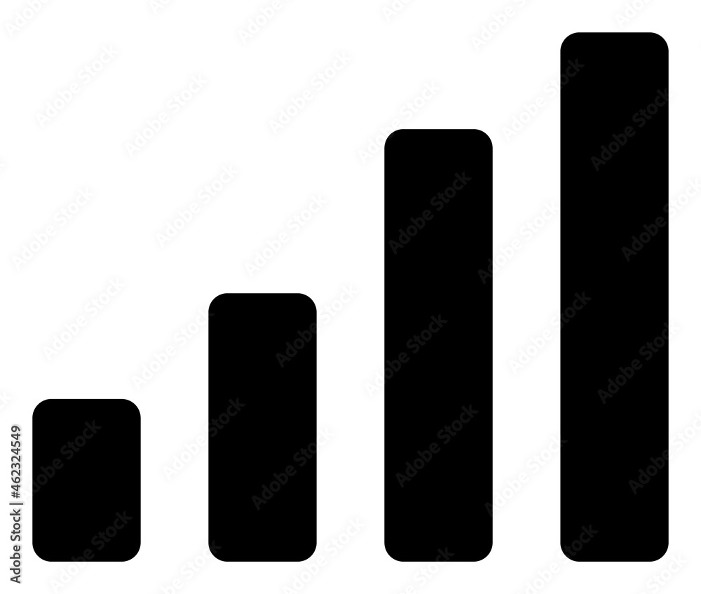 Bar chart vector illustration. A flat illustration design used for bar chart icon, on a white background.