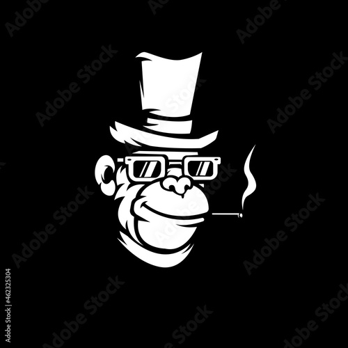 Rich gorilla mascot logo silhouette version