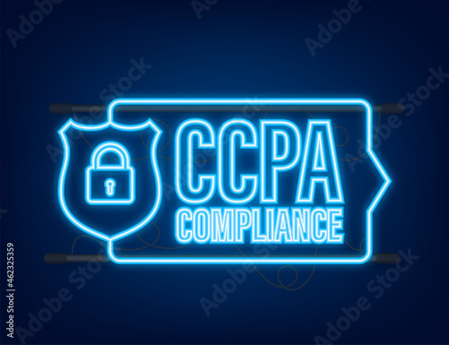 Ccpa, great design for any purposes. Security vector neonicon. Website information. Internet security. Data protection