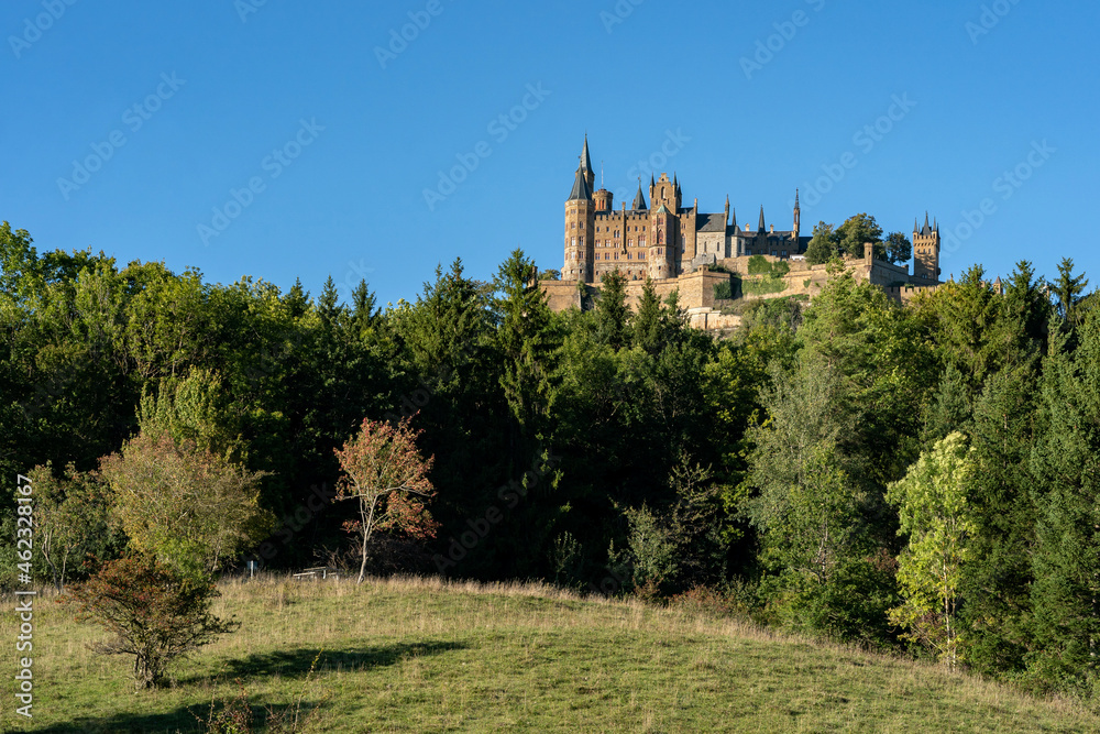 Castle Hohenzollern on a sunny day with no clouds