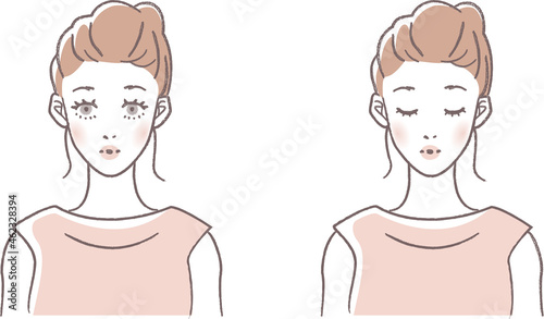 美容系広告におすすめの若い女性の2種類のイラスト