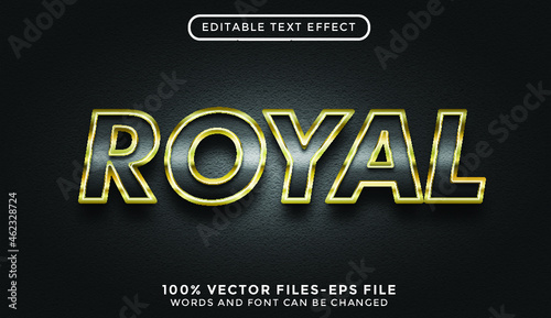 Royal text effect. editable text effect with gold style premium vectors