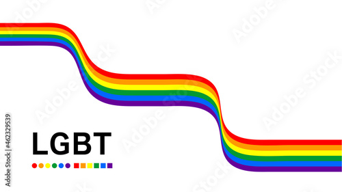 LGBTの象徴である虹色6色で構成された美しいリボンアートのデザインです フレーム 壁紙 ベクター
