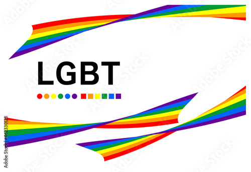 LGBTの象徴である虹色6色で構成された美しいリボンアートのデザインです フレーム 壁紙 ベクター Beautiful ribbon art design in six colors of the rainbow, a symbol of LGBT. Frame. Wallpapers. Vector.