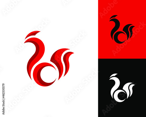 Illustration vector graphic of chicken fire and letter c. 
good for culinary or restaurant logo and other business