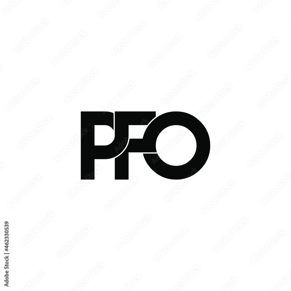 pfo initial letter monogram logo design