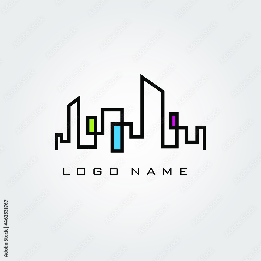 urban illustration logo building outline logo urban illustration logo building outline logo