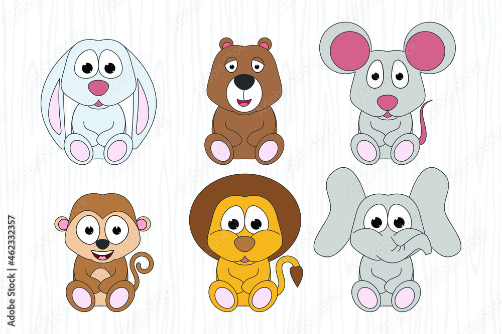 cute animal cartoon illustration