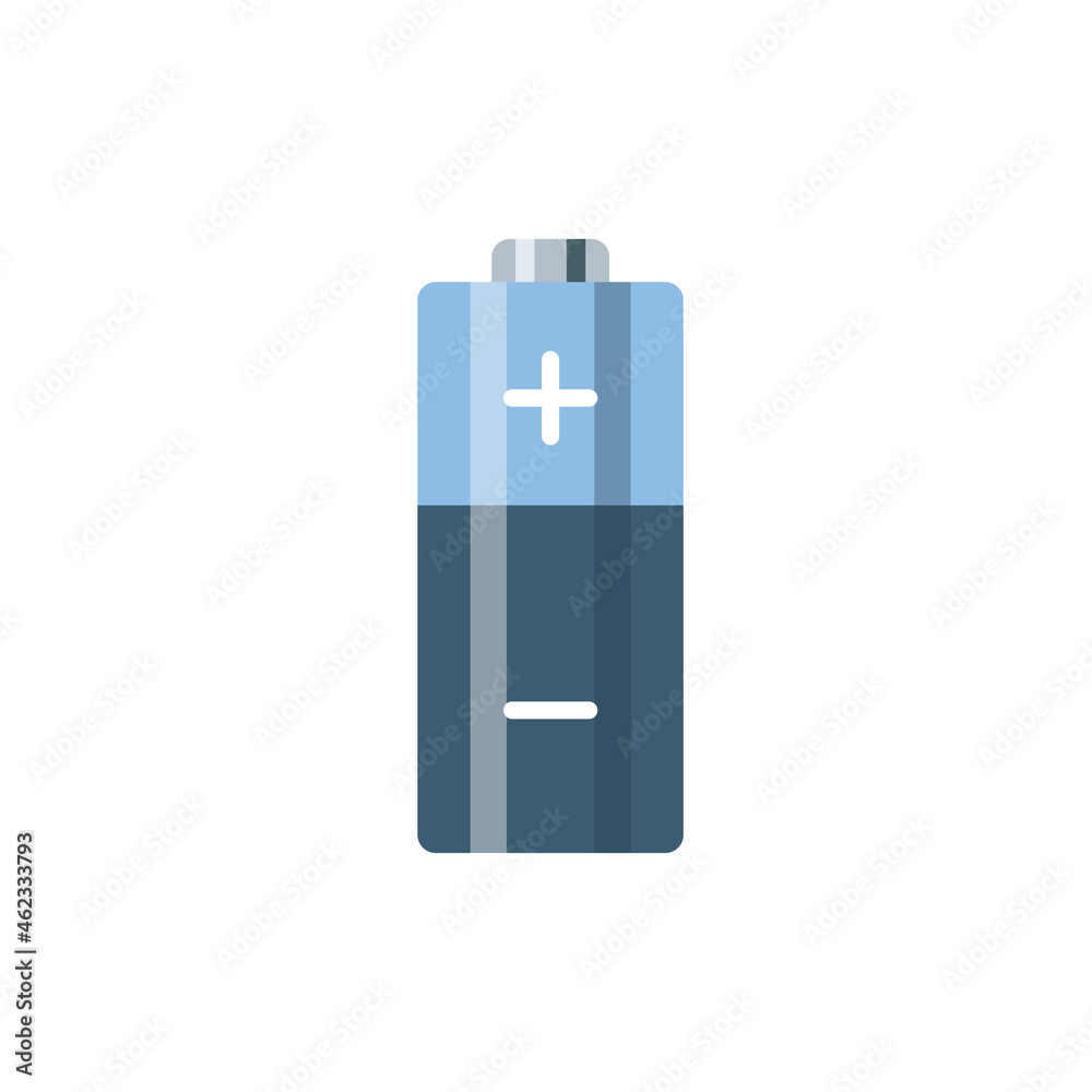 Batería con signos más y menos. + y -. Icono de pilas. Concepto de electricidad y energía. Ilustración vectorial Batería con signos más y menos. + y -. Icono de pilas. Concepto de electricidad y energía. Ilustración vectorial
