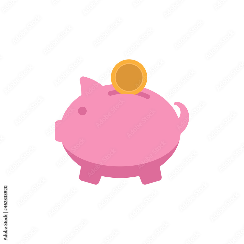 Fototapeta premium Piggy bank icon design template illustration isolated vector