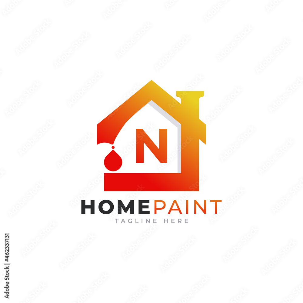 Initial Letter N Home Paint Real Estate Logo Design Inspiration Initial Letter N Home Paint Real Estate Logo Design Inspiration