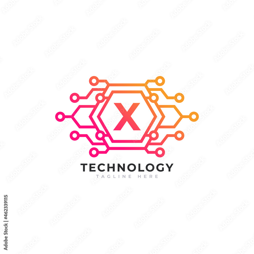 Technology Initial Letter X Logo Design Template Element.