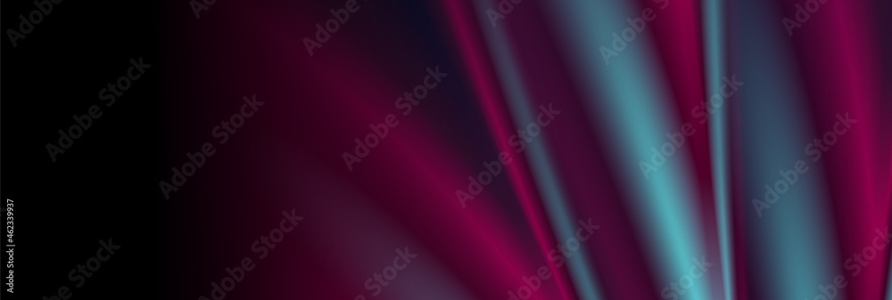 Fototapeta premium Blue and purple glossy smooth stripes abstract background. Vector banner design
