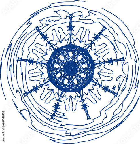 A pattern based on a mandala on the theme of the upcoming deoxygenation of the planet. Vector image. The ability to change to any size without loss of quality. photo