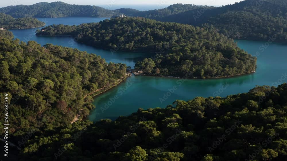 National Park On Island Mljet, Dubrovnik Archipelago, Croatia - aerial drone shot National Park On Island Mljet, Dubrovnik Archipelago, Croatia - aerial drone shot