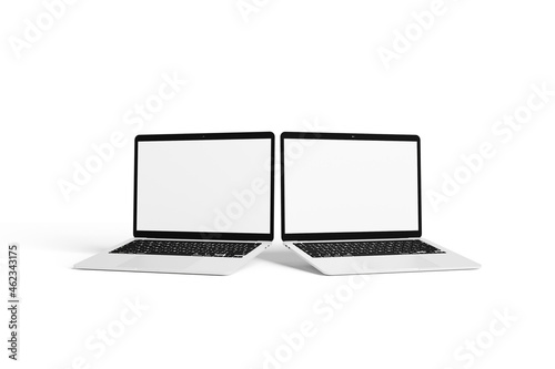 Minimalist laptop screen mockup with pastel color background