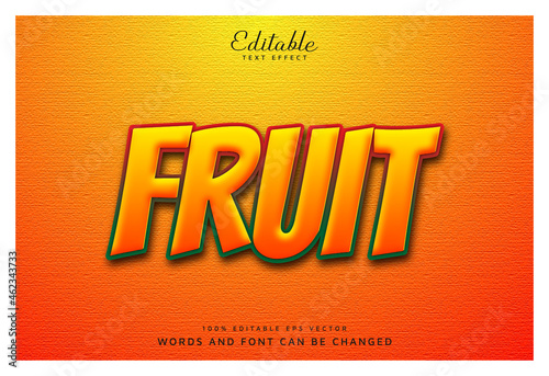 Fruit 3D Text Effect Editable Eps Vector