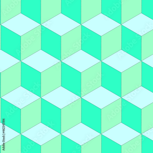 Vector illustration blue cube pattern for poster