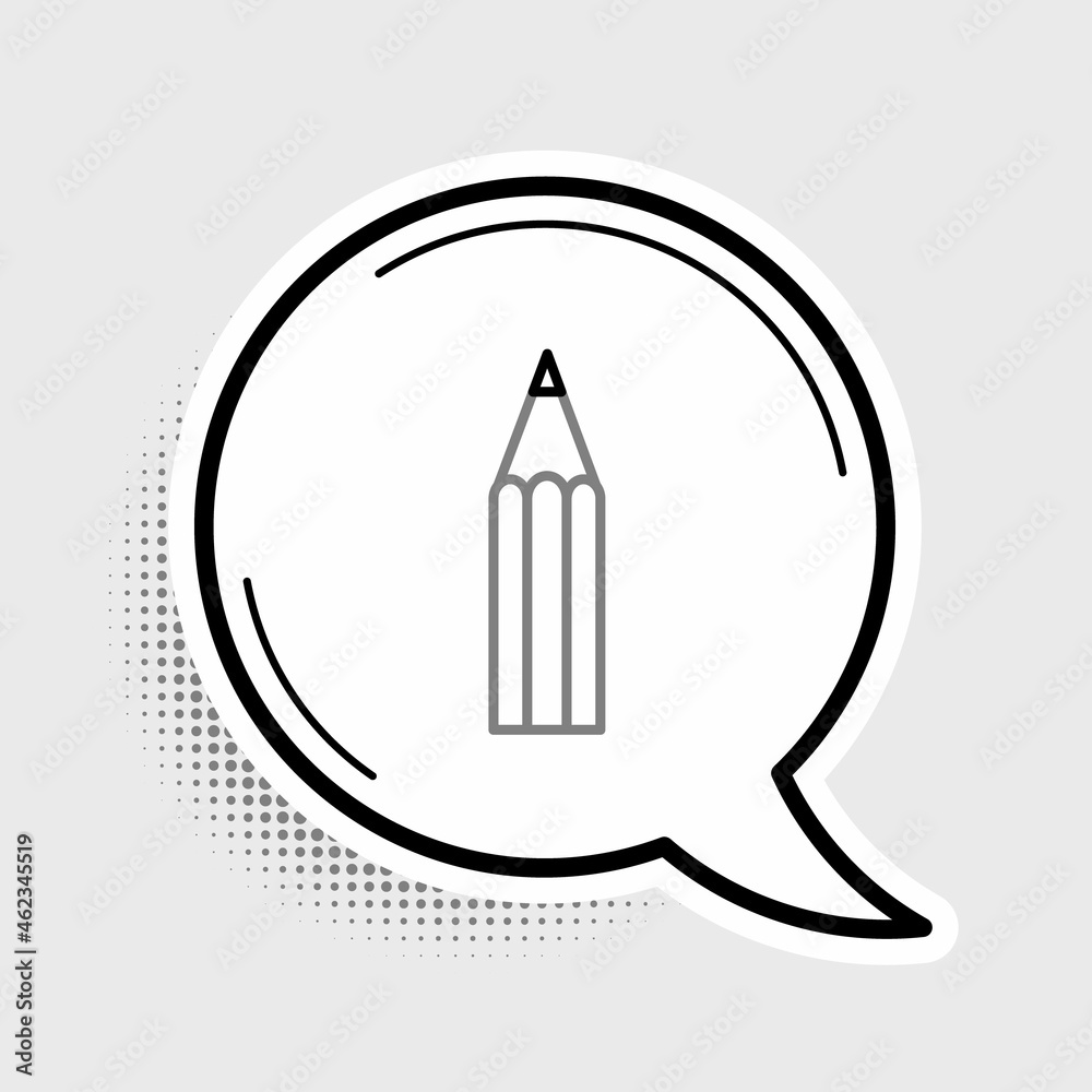 Line Pencil icon isolated on grey background. Education sign. Drawing and educational tools. School office symbol. Colorful outline concept. Vector Line Pencil icon isolated on grey background. Education sign. Drawing and educational tools. School office symbol. Colorful outline concept. Vector