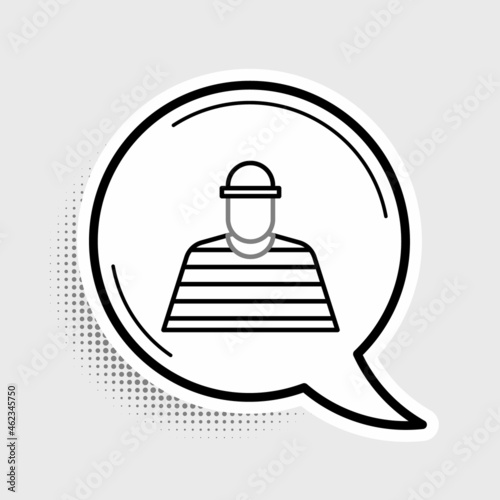 Line Prisoner icon isolated on grey background. Colorful outline concept. Vector