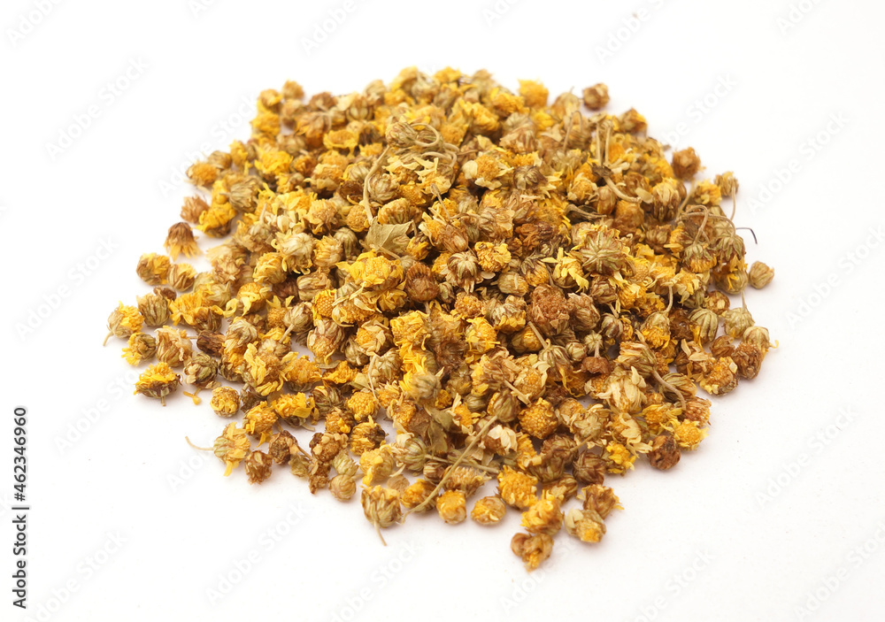 Dried wild chrysanthemum on white background Dried wild chrysanthemum on white background