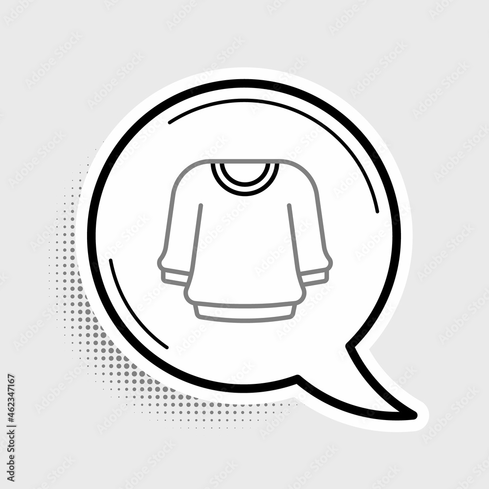 Line Sweater icon isolated on grey background. Pullover icon. Sweatshirt sign. Colorful outline concept. Vector