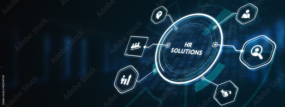 Business, Technology, Internet and network concept. Hr Solutions. 3d illustration Business, Technology, Internet and network concept. Hr Solutions. 3d illustration