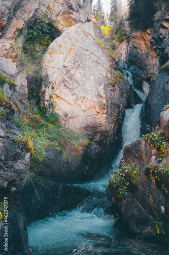 Kairak waterfall in Almaty region