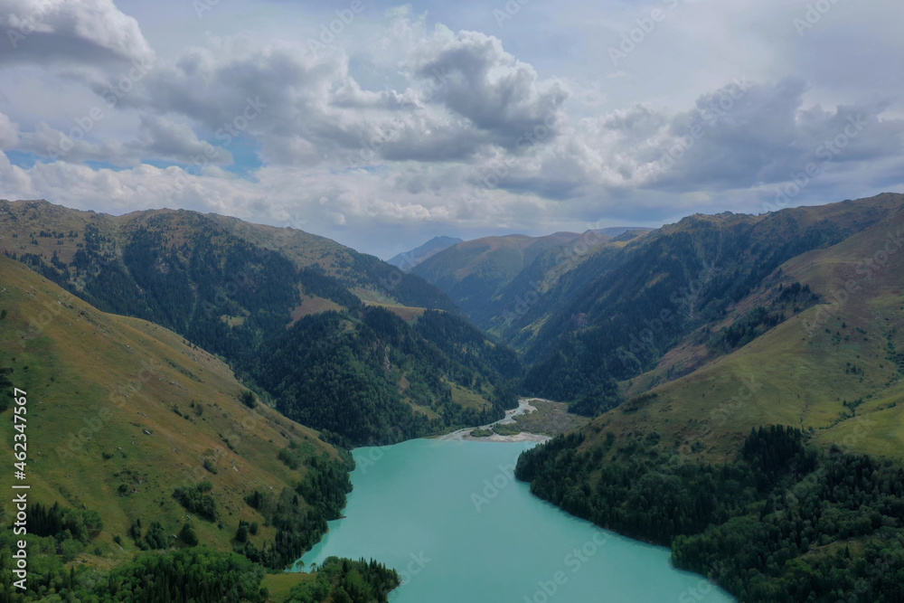 Zhasylkol lake in Almaty region Zhongar Alatau Kazakhstan