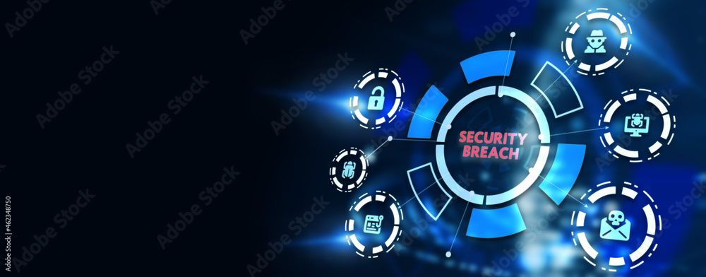 Cyber security data protection business technology privacy concept. 3d illustration. Security breach Cyber security data protection business technology privacy concept. 3d illustration. Security breach