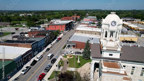 aerial over courthouse in lawrenceburg kentucky photo
