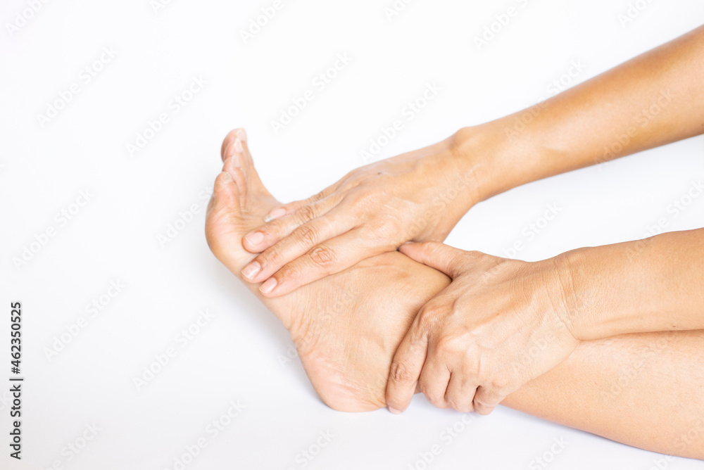 Foot image of a person showing ankle injury Foot image of a person showing ankle injury