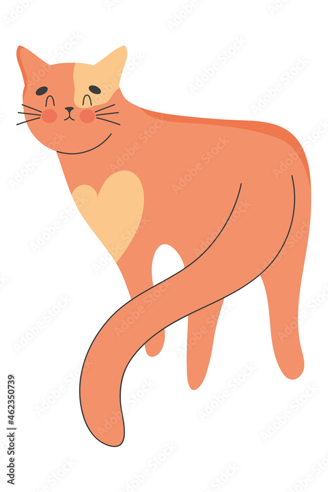 cute cat with heart