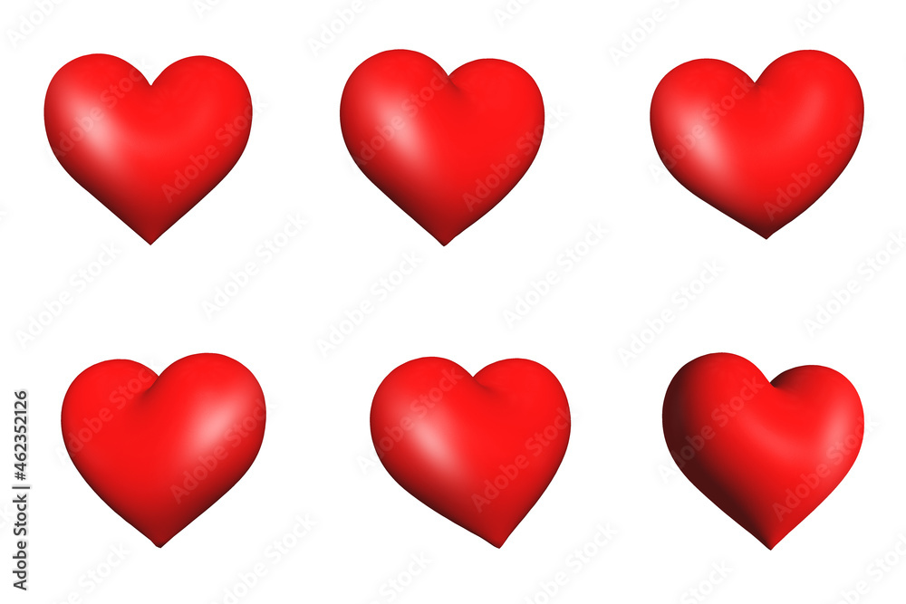 Collection Vector heart. Red heart icons. Vector heart on white background.