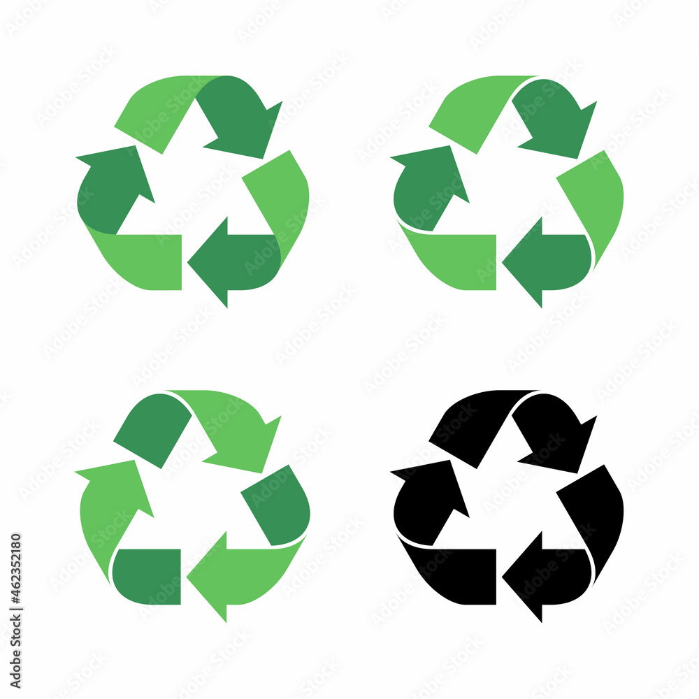 recycle icon vector isolated on white background recycle icon vector isolated on white background