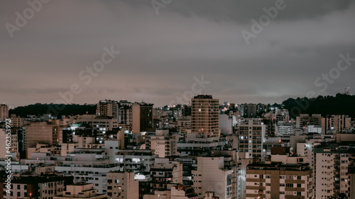 Niter  i  Rio de Janeiro  Brazil - CIRCA 2021  Long exposure urban night photography with buildings and lights of a Brazilian city