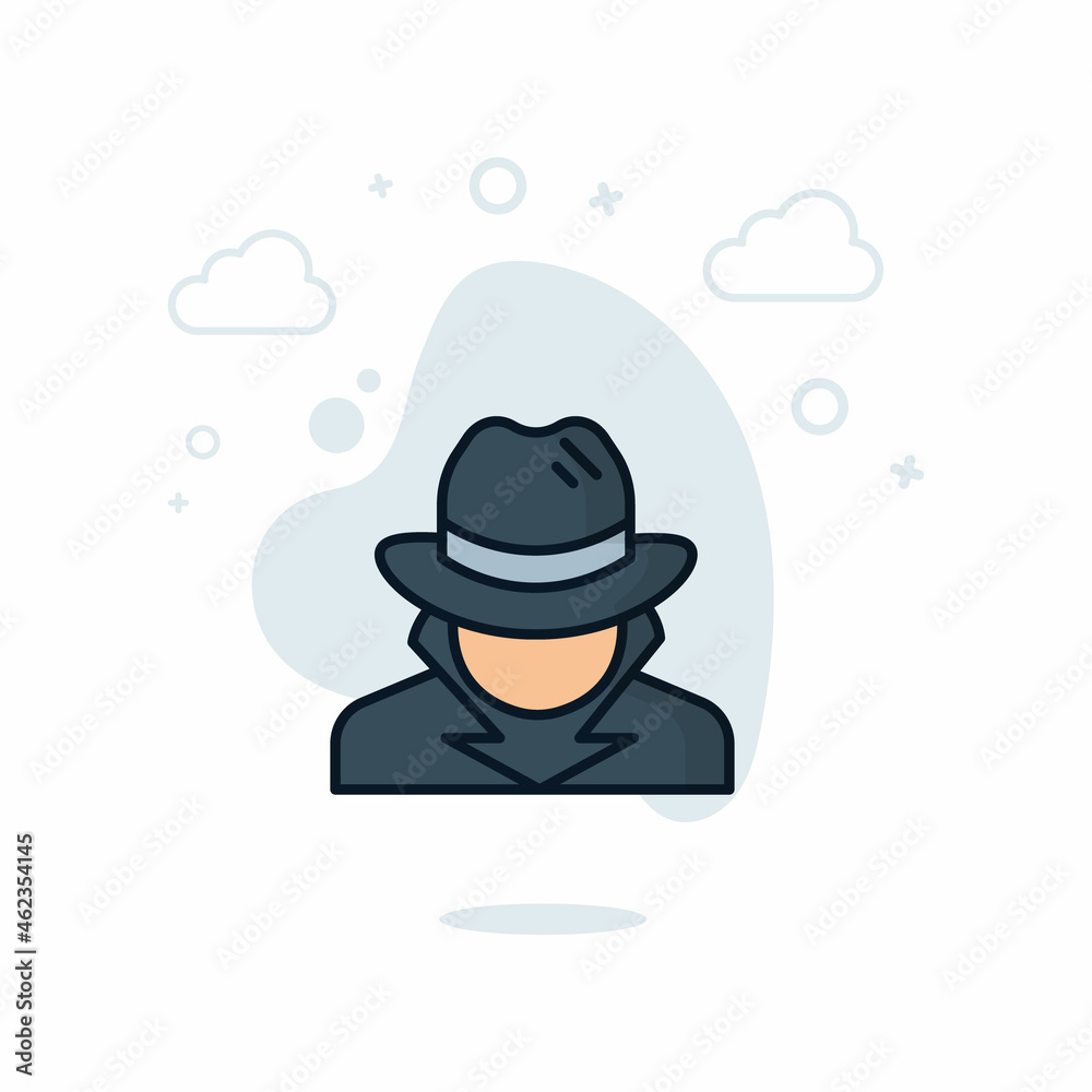 spy agent icon . vector illustration.spy agent color icon concept