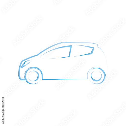 Car vector icon illustrator watercolor outline symbol