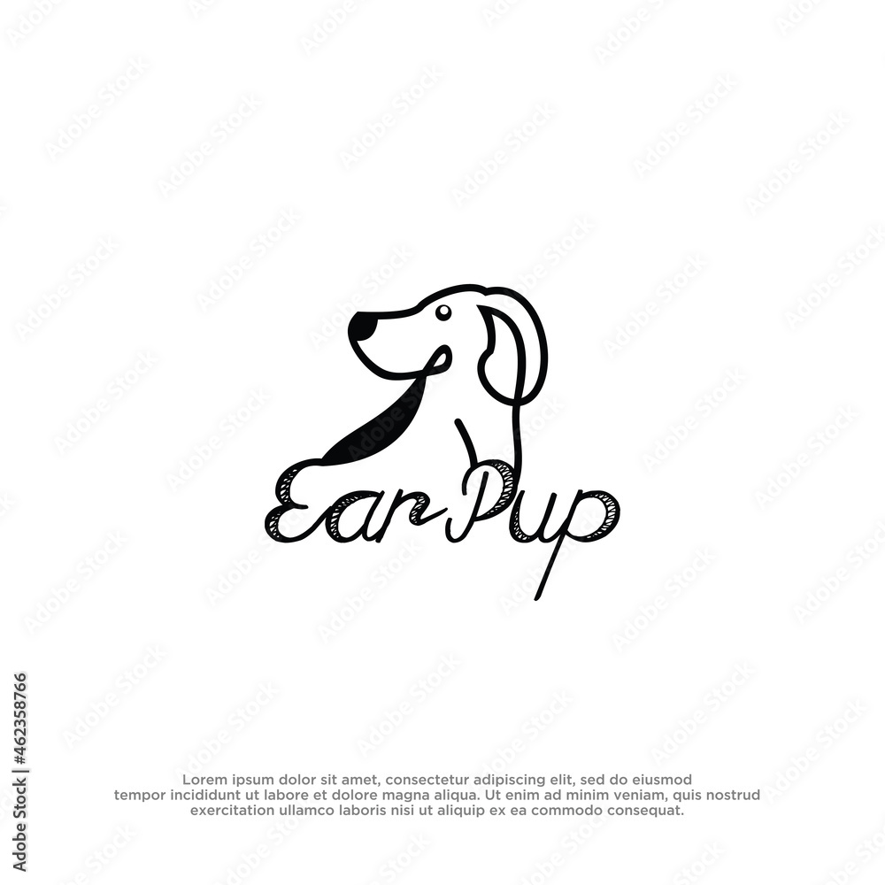 Naklejka premium Dog logo inspiration design tamplate. 