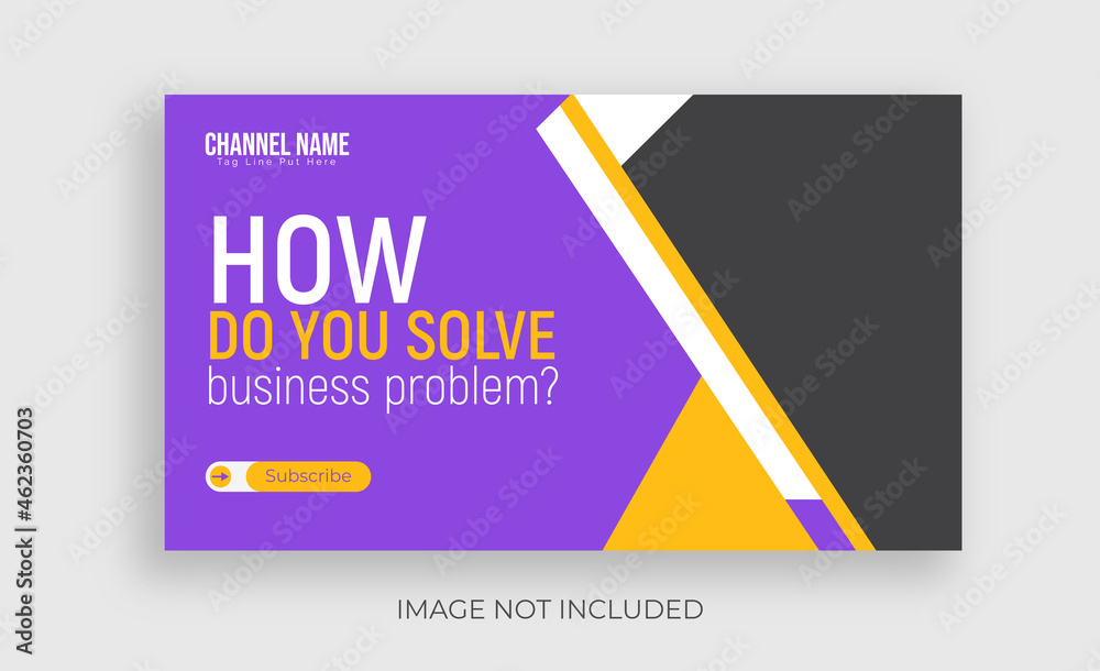 business youtube thumbnail template design Stock Vector | Adobe Stock