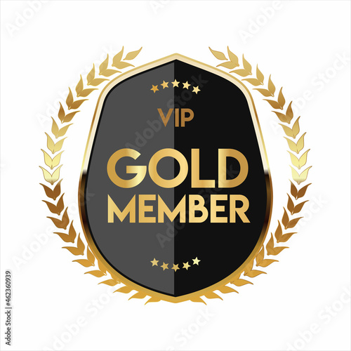 Golden badge VIP golden member retro design 
