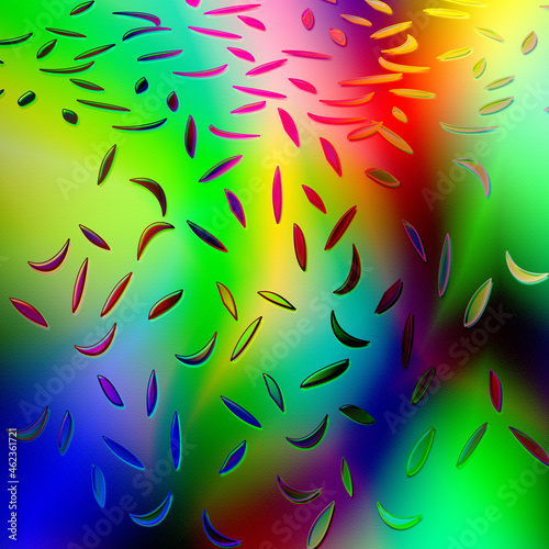 Pattern of loating objects in soft multicolor background