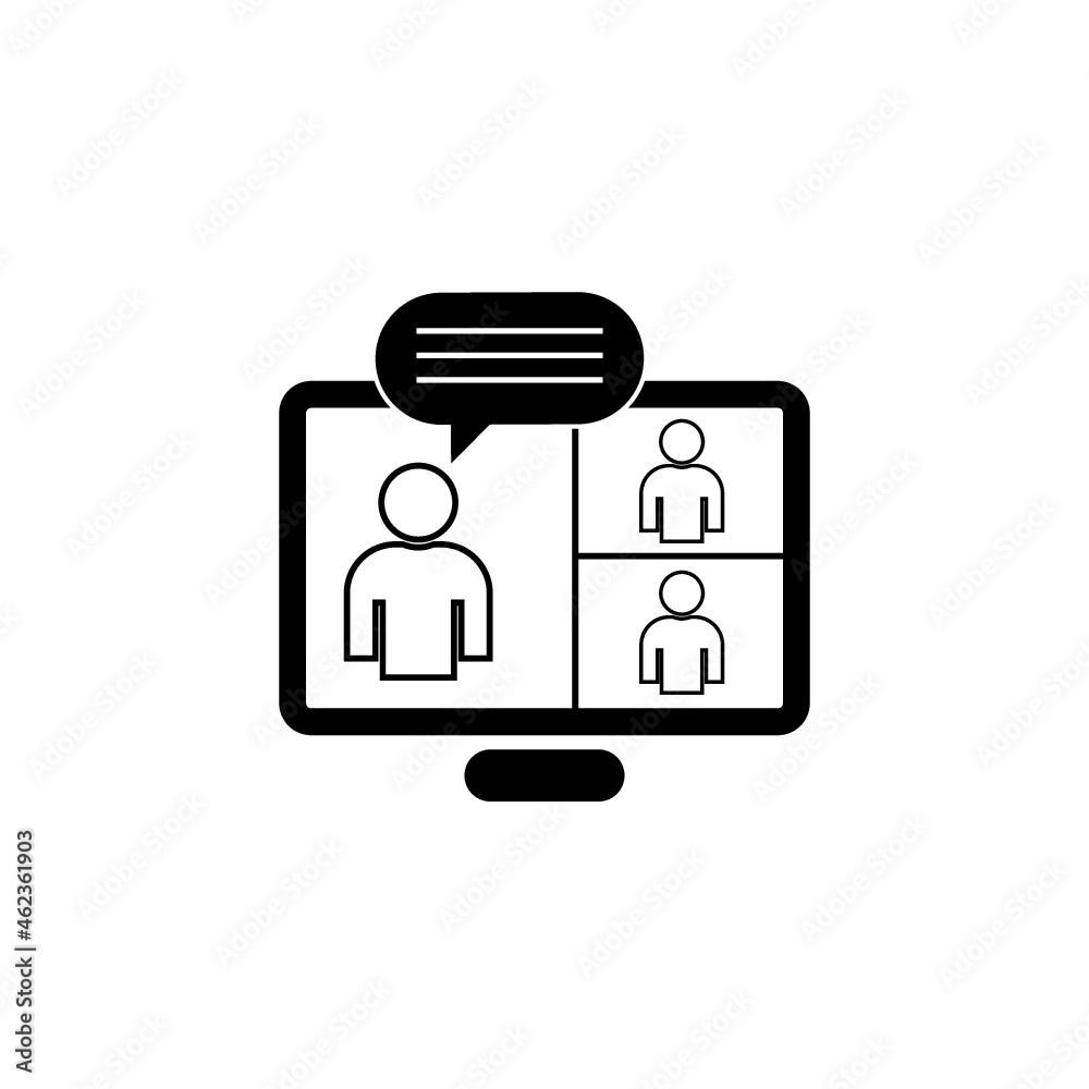Video conference icon isolated on white background Video conference icon isolated on white background