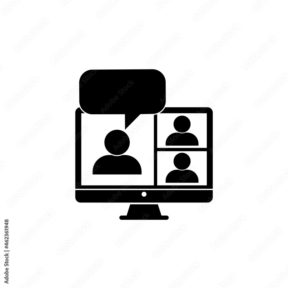 Video conference icon isolated on white background Video conference icon isolated on white background