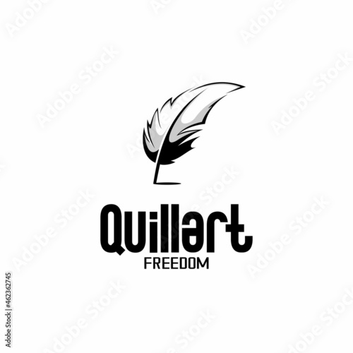 vector illustration of feather logo, education, simple logo