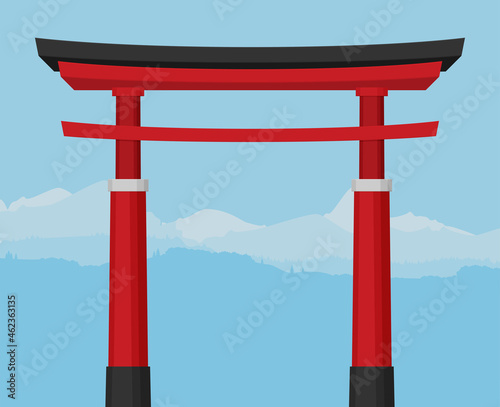 Japan country design template in flat design style isolated on color background