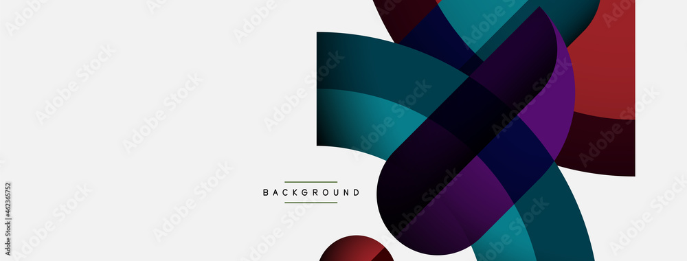 Geometric abstract background. Round shapes, circles, lines composition for wallpaper banner background or landing page Geometric abstract background. Round shapes, circles, lines composition for wallpaper banner background or landing page