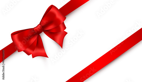 Shiny color satin ribbon on white background