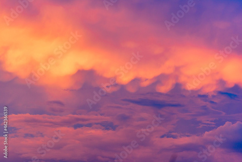 The colorful sky is beautiful in the evening. © rnophoto